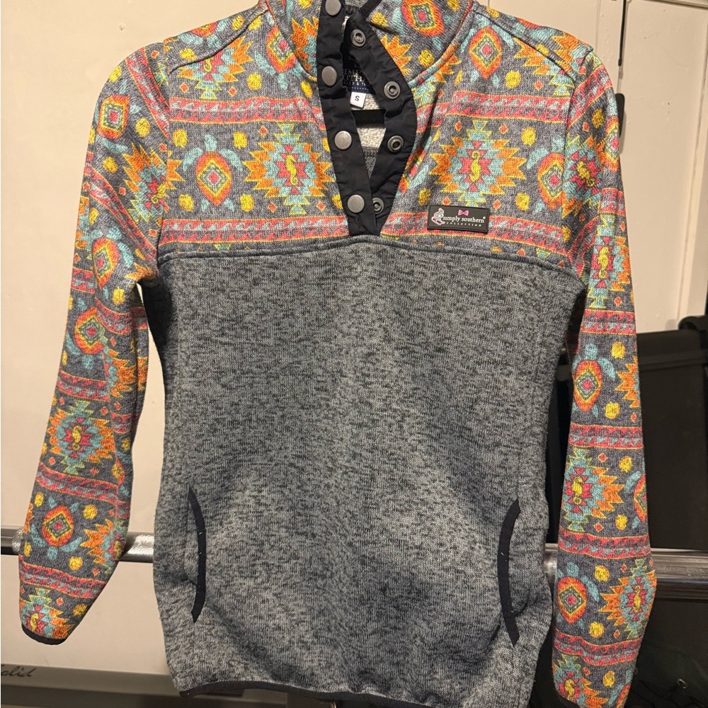 Simply Southern Colorful Aztec Patterned Pullover Sweater